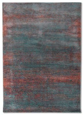  blue wool and bamboo silk hand knotted Rug