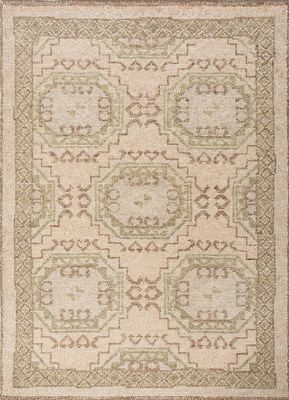  red and orange wool hand knotted Rug