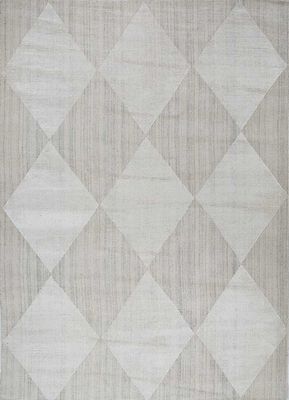  ivory wool and bamboo silk hand loom Rug