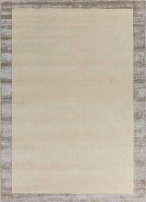  ivory wool and bamboo silk hand loom Rug