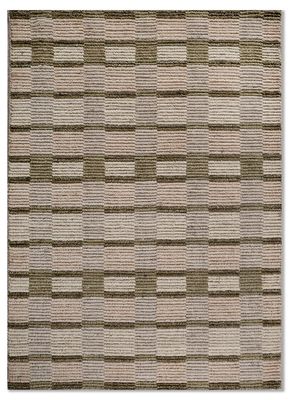  beige and brown wool hand loom Rug