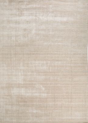  ivory wool and viscose hand loom Rug