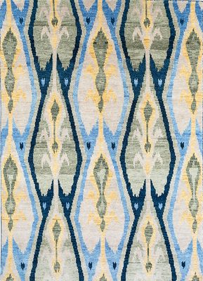  blue wool hand knotted Rug