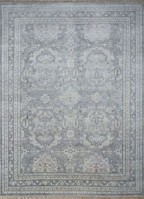  grey and black wool hand knotted Rug