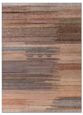 nayi soch red and orange wool hand knotted Rug