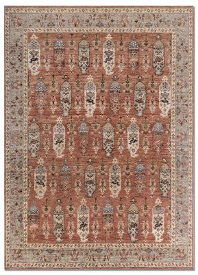  red and orange wool hand knotted Rug