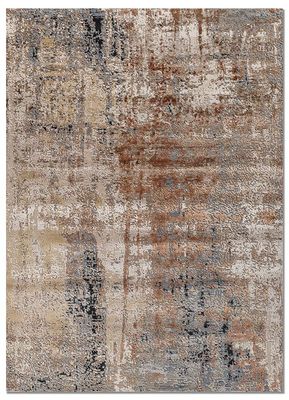  ivory wool and bamboo silk hand knotted Rug