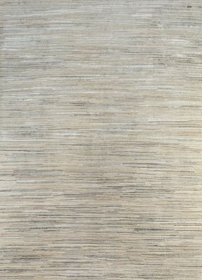  beige and brown wool and bamboo silk hand knotted Rug