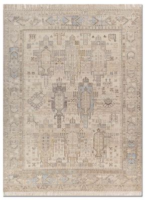  ivory wool hand knotted Rug