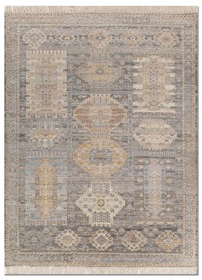  grey and black wool hand knotted Rug