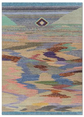  pink and purple wool hand knotted Rug
