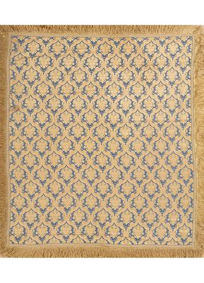 handwoven throw blue polyester hand loom Rug