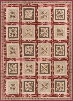 chinese (c.1990) red and orange cotton flat weaves Rug
