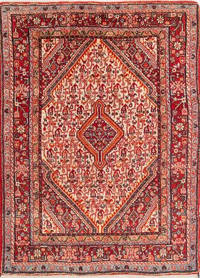 hamadan, iran (c.1990) ivory wool hand knotted Rug