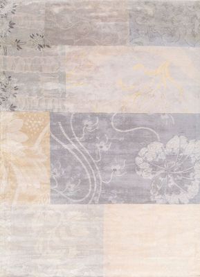  grey and black viscose hand loom Rug