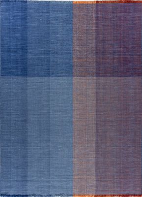  blue wool hand loom Rug