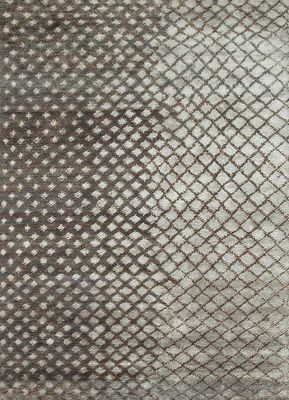  blue jute and hemp hand knotted Rug