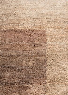  beige and brown jute and hemp hand knotted Rug