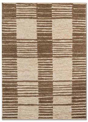  ivory jute and hemp hand knotted Rug