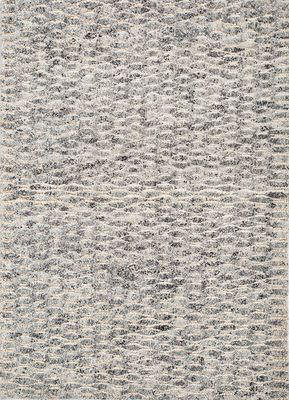  grey and black jute and hemp hand knotted Rug