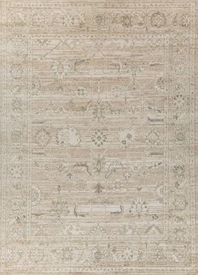  beige and brown wool hand knotted Rug