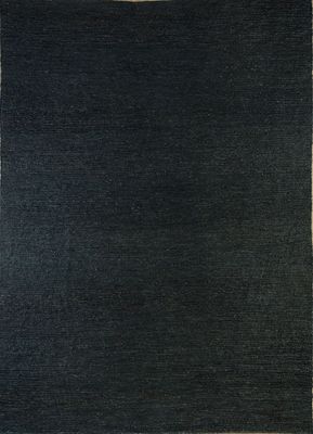 grey and black jute and hemp hand knotted Rug