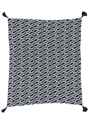 handwoven throw grey and black polyester hand loom Rug