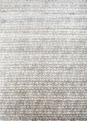  beige and brown wool and silk hand knotted Rug