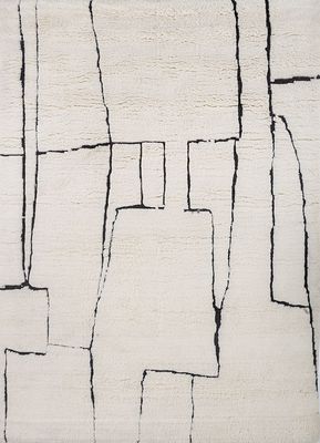  ivory wool hand knotted Rug