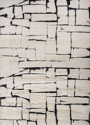  ivory wool hand knotted Rug