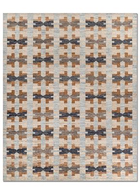  green wool hand knotted Rug