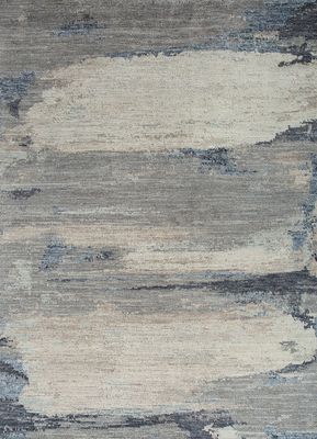  blue wool hand knotted Rug