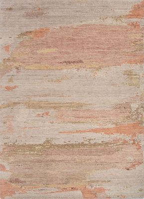  red and orange wool hand knotted Rug