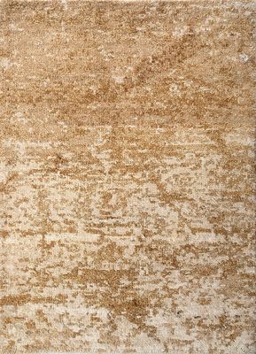  beige and brown silk hand knotted Rug