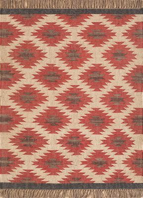 red and orange jute and hemp flat weaves Rug