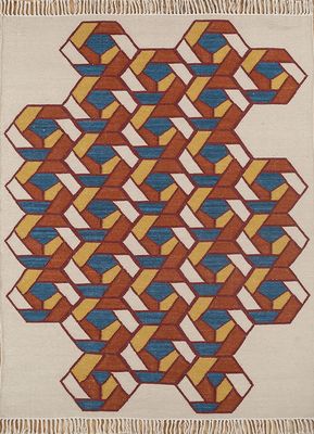  gold wool flat weaves Rug