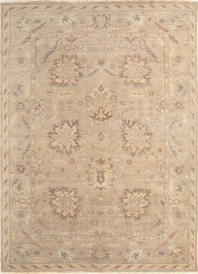  green wool and viscose hand knotted Rug