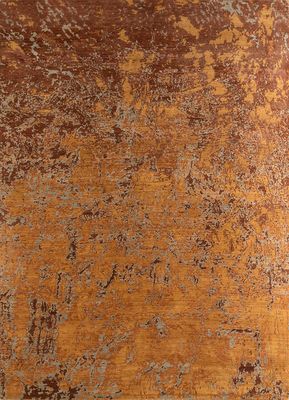  red and orange wool hand knotted Rug