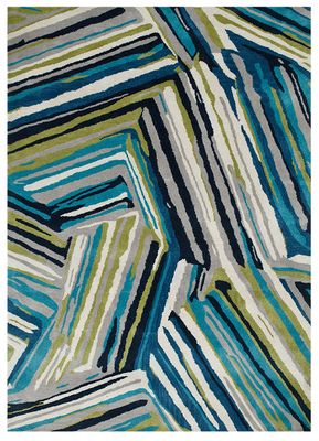  green wool hand tufted Rug