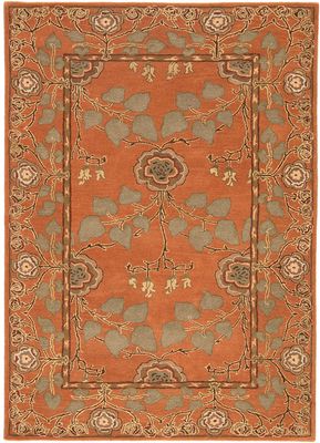  red and orange wool hand tufted Rug