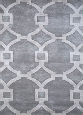  grey and black wool and viscose hand tufted Rug