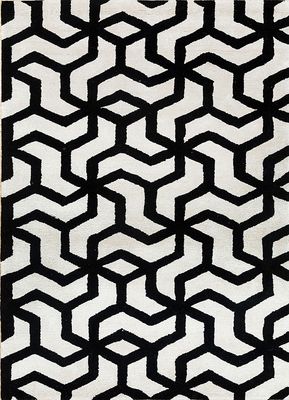  grey and black wool and viscose hand tufted Rug