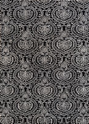 grey and black wool and viscose hand tufted Rug