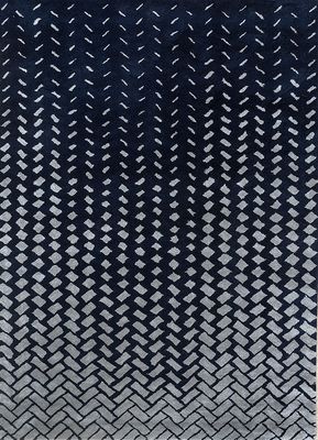  grey and black wool and viscose hand tufted Rug