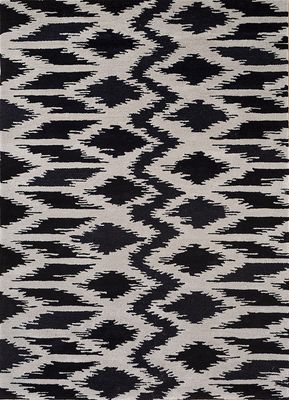  grey and black wool and viscose hand tufted Rug