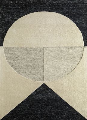  grey and black wool hand tufted Rug