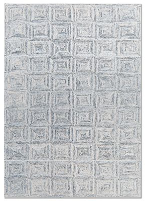  blue wool hand tufted Rug