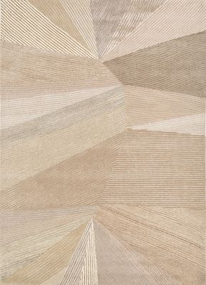  ivory wool and viscose hand tufted Rug