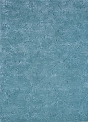  blue wool and viscose hand tufted Rug