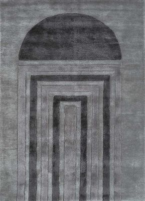  grey and black wool and viscose hand tufted Rug